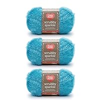 Red Heart Scrubby Sparkle Icepop Yarn - 3 Pack of 85g/3oz - Polyester - 4 Medium (Worsted) - 174 Yards - Knitting/Crochet