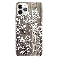 TPU Case Compatible with iPhone 15 14 13 12 11 Pro Max Plus Mini Xs Xr X 8+ 7 6 5 SE Flexible Silicone Wooden Print Plants White Cute Pattern Girls Clear Tree Women Slim fit Boards Design Cute