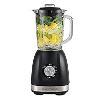 Blender with 48-Ounce Blending Jar and 20-Ounce Travel Cup, Compact Design with Dial Control, 700-Watts, Black
