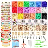 Paodey 20,000 Pcs Clay Beads Bracelet Making Kit, 120 Colors 6 Boxes  Polymer Kit