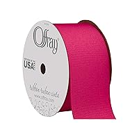 Offray Grosgrain Craft Ribbon, 1 1/2-Inch x 12-Feet, Shocking Pink