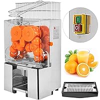 VBENLEM Commercial Juicer Machine, 110V Juice Extractor, 120W Orange Squeezer for 22-30 per Minute, Electric Orange Juice Machine w/Pull-Out Filter Box SUS 304 Tank PC Cover and 2 Collecting Buckets