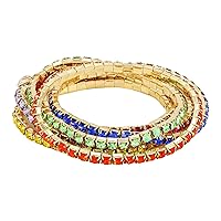 GUESS 6 Piece Rainbow Stretch Bracelet Set For Women