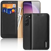 DUX DUCIS Luxury Wallet Phone Case Flip Cover for SAMSUNG Galaxy S23 5G,Magnetic Closure Protective Book Case with Kickstand,HIVO Series Leather Purse[1 Large Bill+2 Card Slots+RFID Block] (Black)