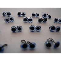 3 Pairs of Glass Eyes - Choose The Size and Color - Felting and Teddy Bears (5mm, Blue)