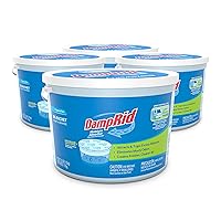 DAMPRID, White Fragrance Free Hi-Capacity Moisture Absorber for Fresher, Cleaner Air in Large Spaces, Four 2.5 Pound Buckets, Regular
