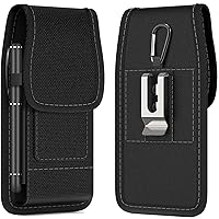 CoverON Holster for Google Pixel 8a 8 7a 6a 5 4, Cell Phone Case Belt Clip Carabiner Card ID Holder Vertical Carrying Heavy Duty Nylon Cellphone Pouch Bag (Fits with Otterbox or Any Case on)