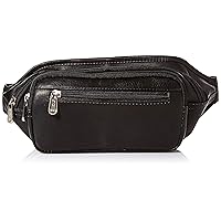 Multi-Zip Oval Waist Bag, Black, One Size