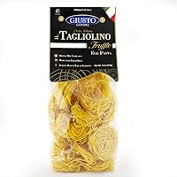 Giusto Sapore Truffle Tagliolini Italian Egg Pasta Nest - 340g - Premium Bronze Drawn Durum Wheat Semolina Gourmet Pasta Noodles Brand - Imported from Italy and Family Owned (Truffle, 1 Pack)