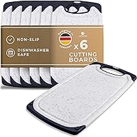 Exitoso Small Cutting Board Set of 6 - BPA Free Cutting Boards for Kitchen Dishwasher Safe - Non Slip Plastic Cutting Board with Juice Groove - Small Plastic Cutting Boards For Kitchen Essentials