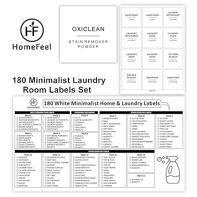 180 Minimalist Laundry Labels for Jars, Laundry Stickers for