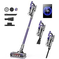 Cordless Vacuum Cleaner, 450W Stick Vacuum Cleaner, OLED Color Screen Display, Up to 55mins, 8 Animation Modes, Multi-cone Filtration, Handheld Vacuum for Hardwood Floors, Carpets, Pet Hair S14