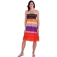 Womens Bandeau Summer Dress a Multicolored Dress in 8 Color Patterns