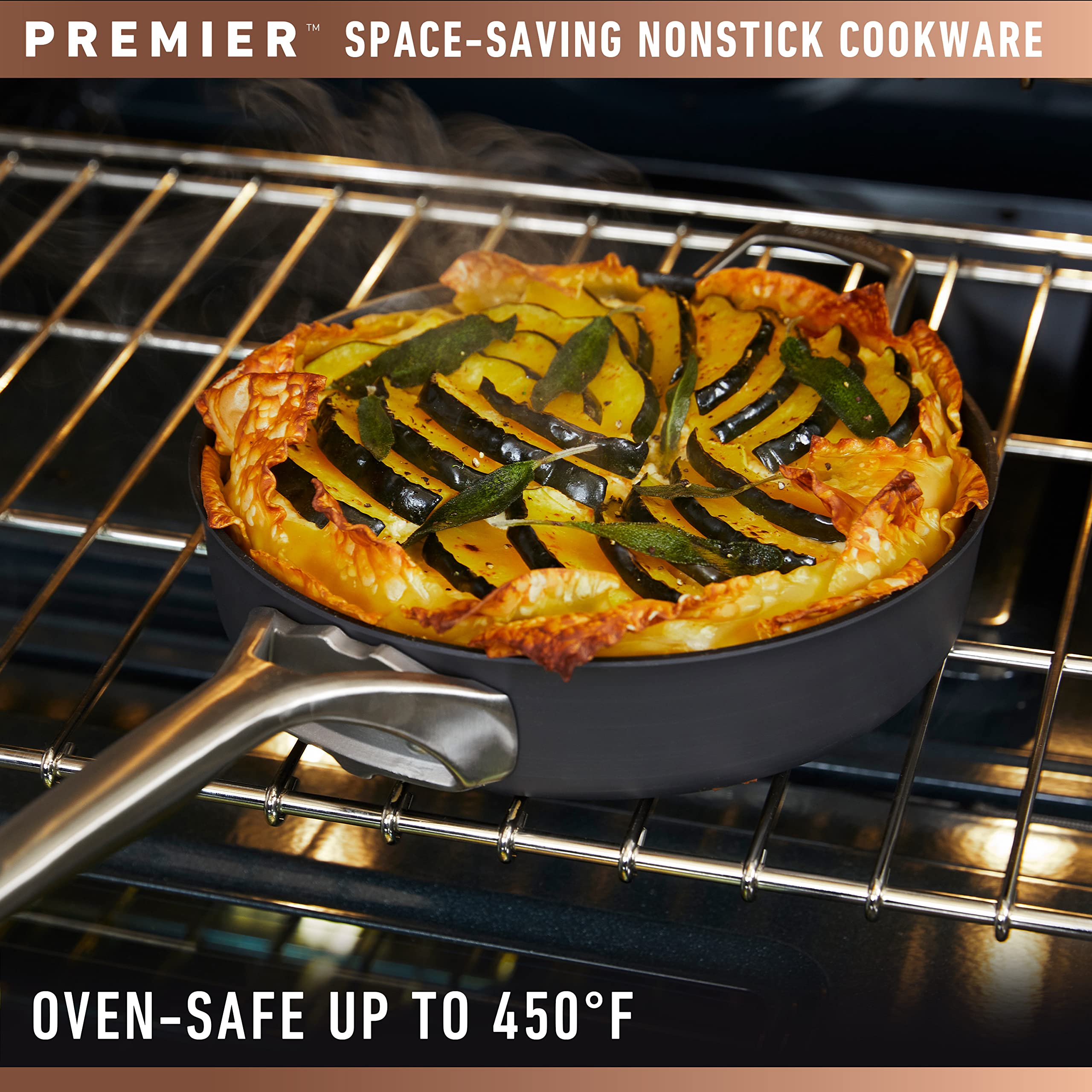 Calphalon Premier Space-Saving Hard-Anodized Nonstick, 2.5-Quart Sauce Pan with Lid