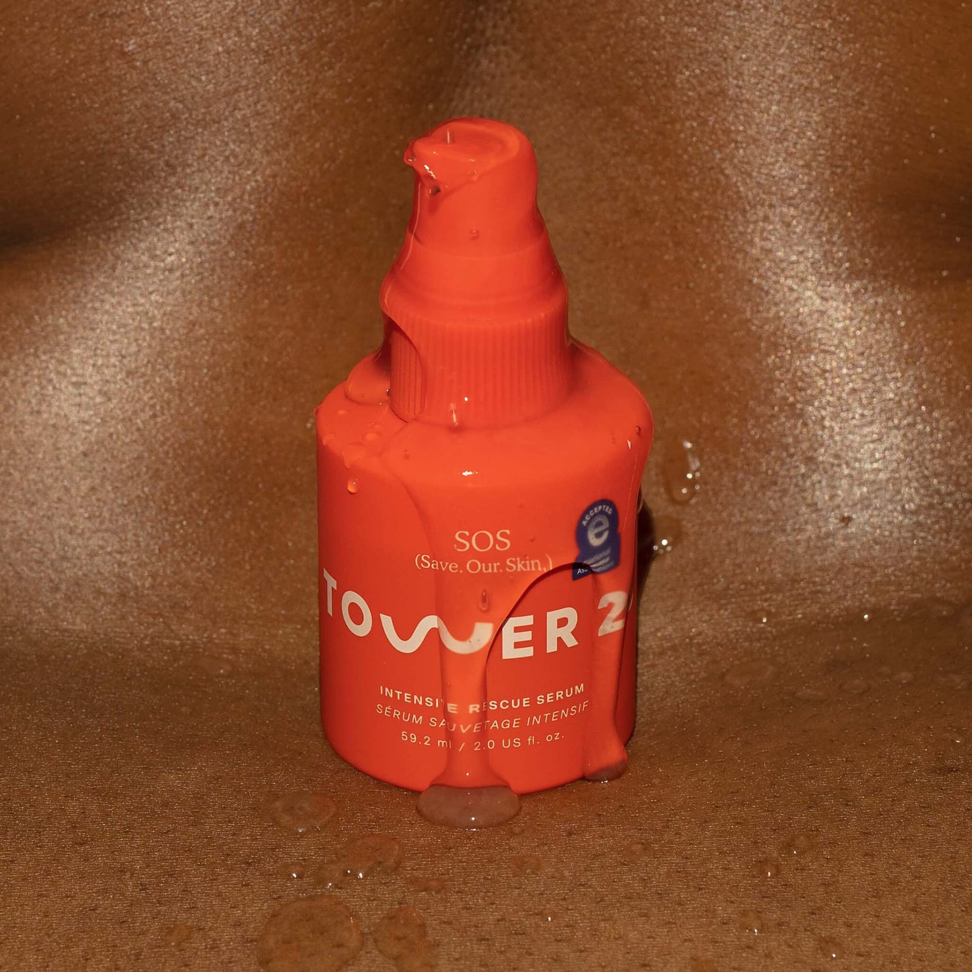 Tower 28 SOS Daily Rescue Facial Spray, TSA-Approved Travel-Size | Soothing and Refreshing pH Balancing Toner | Hypochlorous Acid for Sensitive Skin | 1 Fl Oz