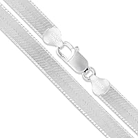 Sterling Silver Flexible Magic Herringbone Necklace 2.7mm-14.6mm Solid 925 Italian Chain