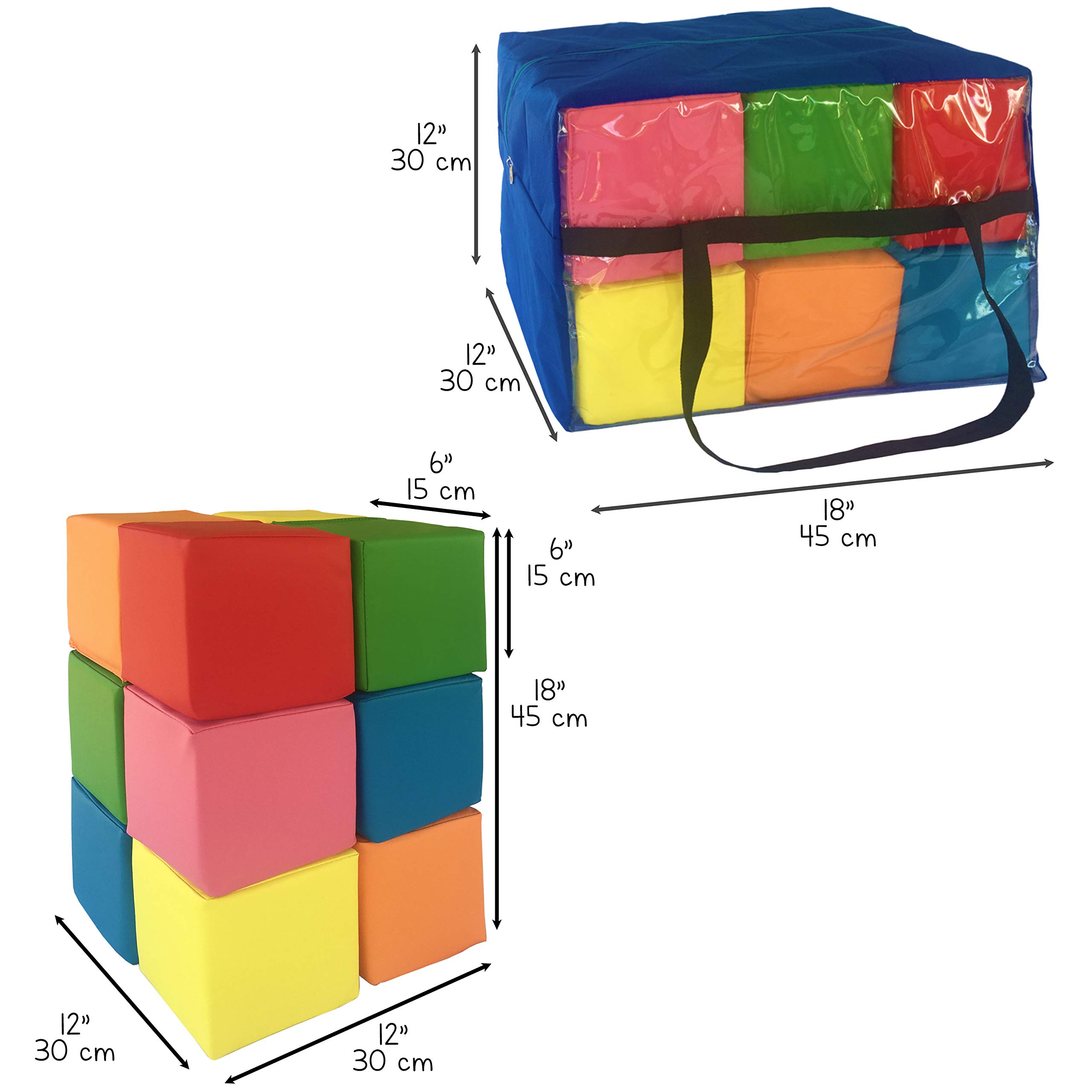 Brite Tools Soft Foam Stacking Cubes (12 Piece, Primary Colours)