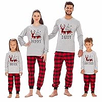 Matching Family Buffalo Plaid Reindeer Long Sleeve Shirt