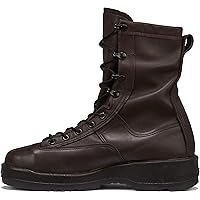 Belleville 330 ST 8 Inch Wet Weather Steel Toe Flight Combat Boots for Men - USMC Navy Aviator Brown Leather with Dri-Lex Lining and Vibram Chevron Outsole; Berry Compliant