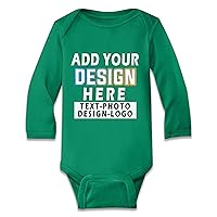 TEEAMORE Custom Baby Bodysuit Add Your Design Image Photo Unisex Baby Long Sleeve