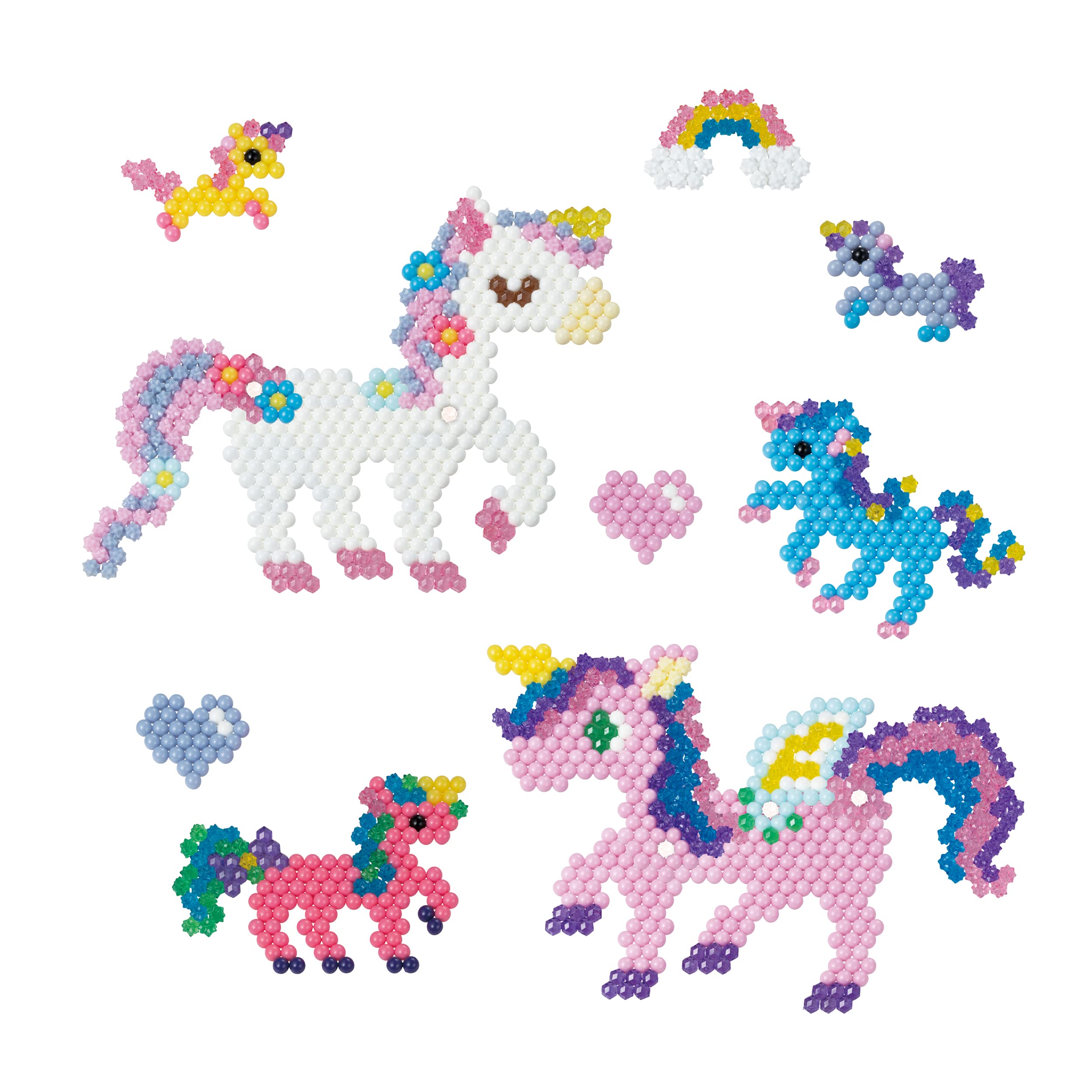 Aquabeads Mystic Unicorn Set, Complete Arts & Crafts Bead Kit for Children - Over 1,500 Beads, Three Keychains and Display Stand