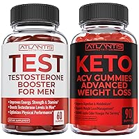 Atlantis Nutrition Testosterone Booster 60 Gummies + Keto Apple Cider Vinegar 90 Gummies