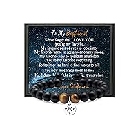 Yiyang Mens Beaded Bracelets Tiger Eye Black Matte Agate Stone Compass Charm Bracelet Gifts for Men Brother Son Boyfriend Husband Grandson Dad Adjustable Jewelry Anniversary Birthday Gift for Him