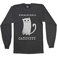 Threadrock Men's Purranormal Cativity Ghost Cat Long Sleeve T-Shirt