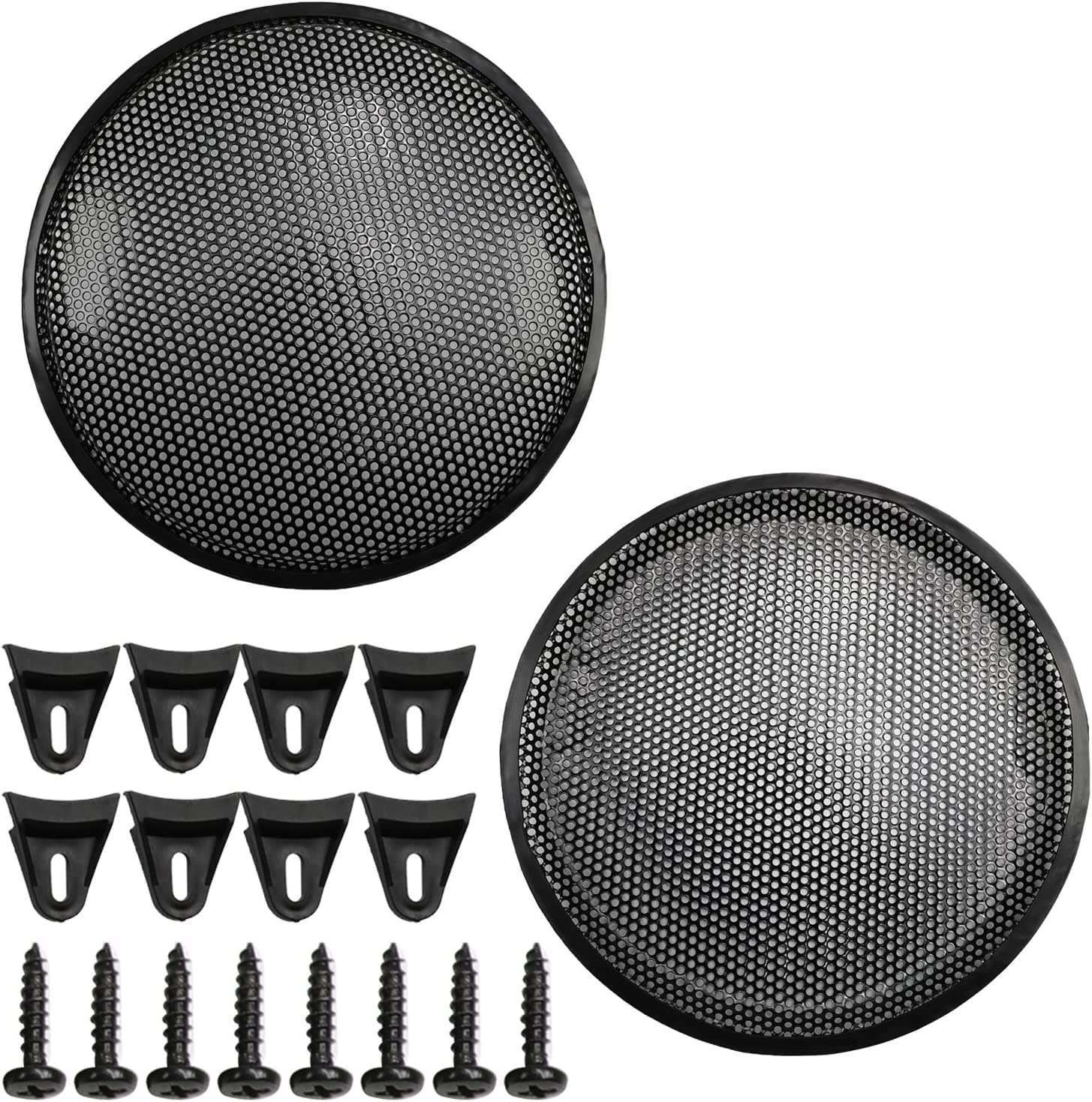 Bettomshin 2Pcs 12inch /307mm Speaker Grill Mesh Decorative Circle Woofer Guard Protector Cover Audio Accessories Black