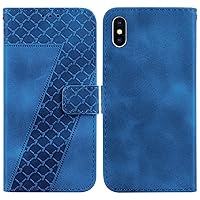 Leather case for iPhone Xs Max iPhone Xr iPhone X Xs Luxury Flip Case Wallet Cover (Blue, iPhone X Xs)