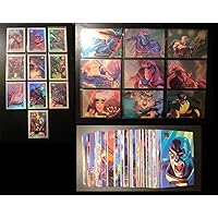 1994 Fleer Marvel Masterpieces Complete Set Includes 140 Regular Set, 10 Card Silver Holofoil Set and 9 Card Power Blast Set