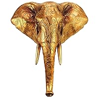 Design Toscano Good Fortune Golden Mandala Elephant Wall Sculpture