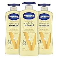Vaseline Intensive Care Nourishing Moisture Body Lotion for Dry Skin, Made with Ultra-Hydrating Lipids + Pure Oat Extract for Nourished, Healthy-Looking Skin 20.3 oz, 3ct