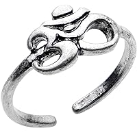 Body Candy Silver Plated Spiritual Ohm Toe Ring
