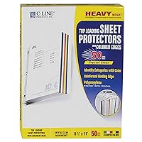 OBSOLETE C-Line OBSOLETE Colored Edge Sheet Protectors, Assorted Colors, 11 x 8-1/2 Inches, 50 per Box (62000)