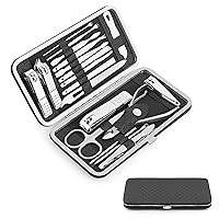 Manicure Set - HEMOUR 19 in 1 Stainless Steel Manicure Set, Professional Beauty Set, Nail Care Set Leather Case, Great Gift For Men And Women
