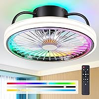 Low Profile Ceiling Fan with Light - Modern Flush Mount Ceiling Fan,15