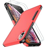 SPIDERCASE for iPhone Xs Max Case, [10 FT Military Grade Drop Protection] [2 pcs Tempered Glass Screen Protector] Shockproof Airbag Cushion Protective Case for iPhone Xs Max 6.5”
