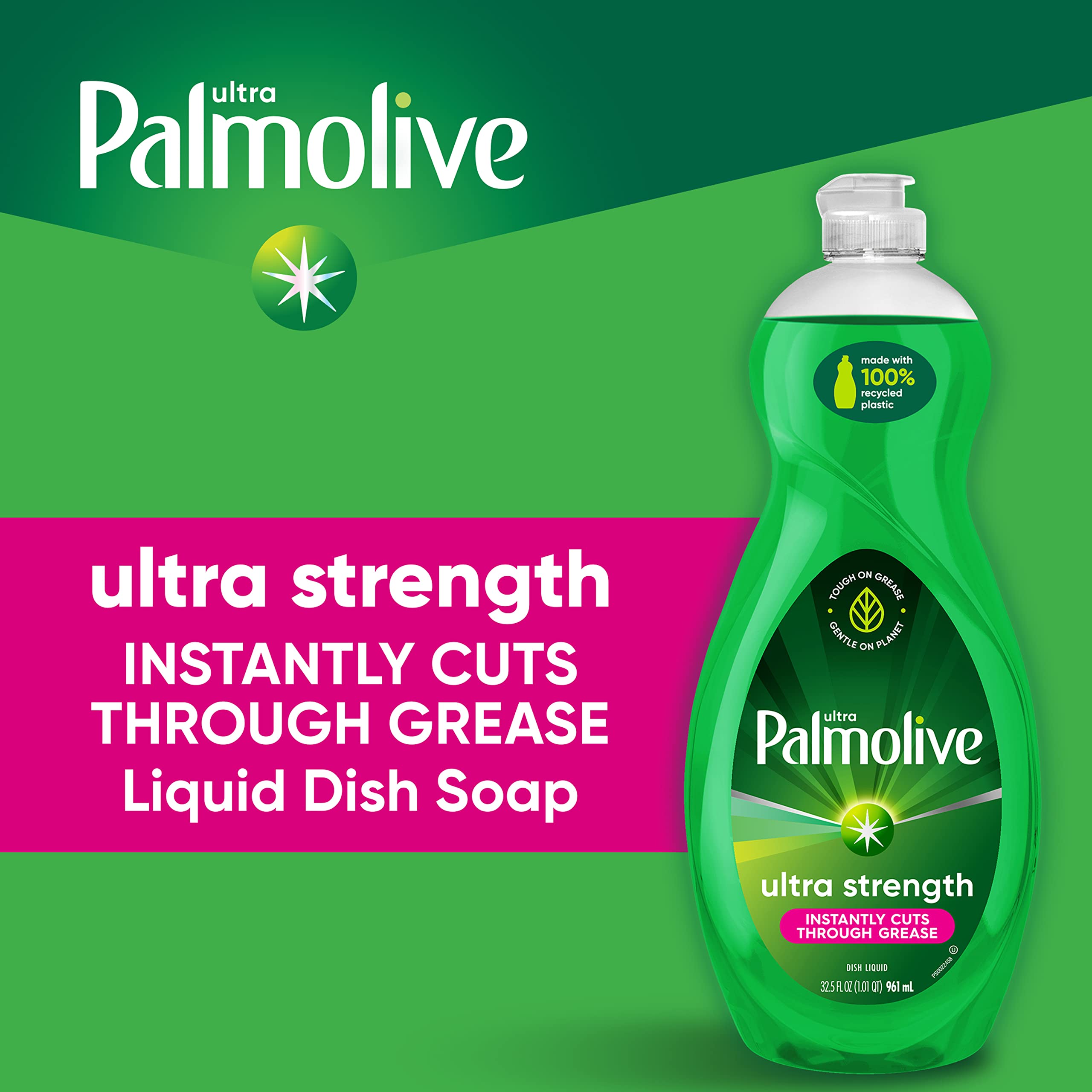 Palmolive Ultra Strength Liquid Dish Soap, Original Green, 32.5 Fluid Ounce