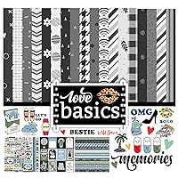 Inkdotpot Love Basics Collection Double,Sided Scrapbook Paper Kit Cardstock 12
