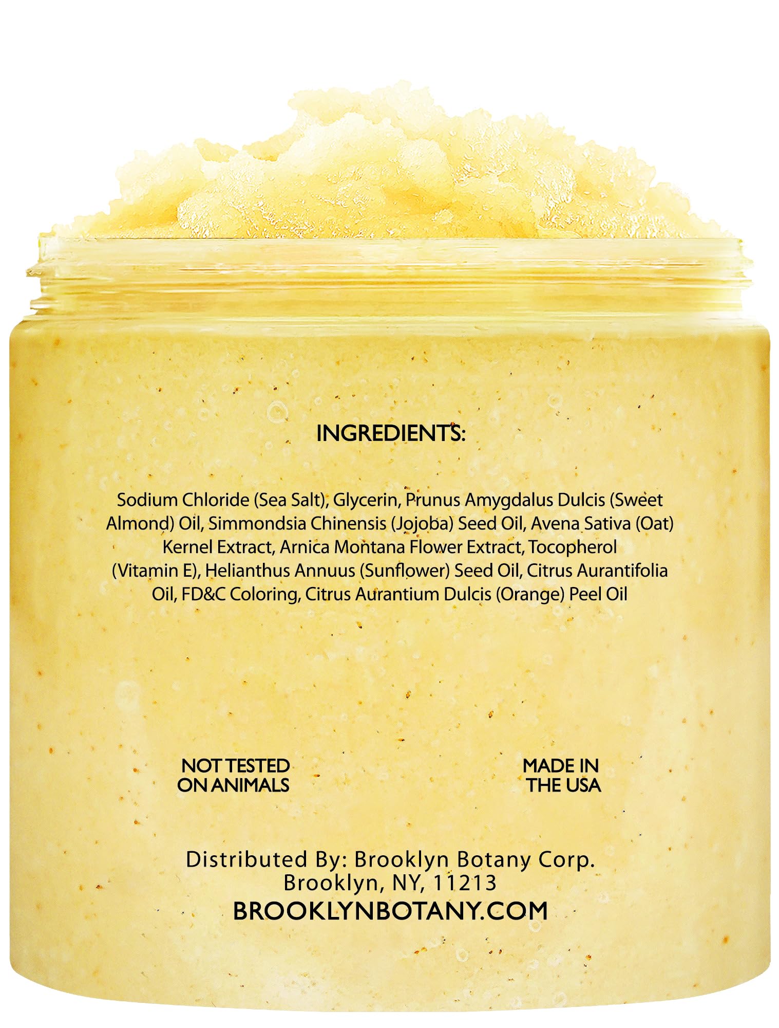 Brooklyn Botany Dead Sea Salt and Sweet Orange Body Scrub - Moisturizing and Exfoliating Body, Face, Hand, Foot Scrub - Fights Stretch Marks, Fine Lines, Wrinkles - Great Gifts for Women & Men - 10 oz