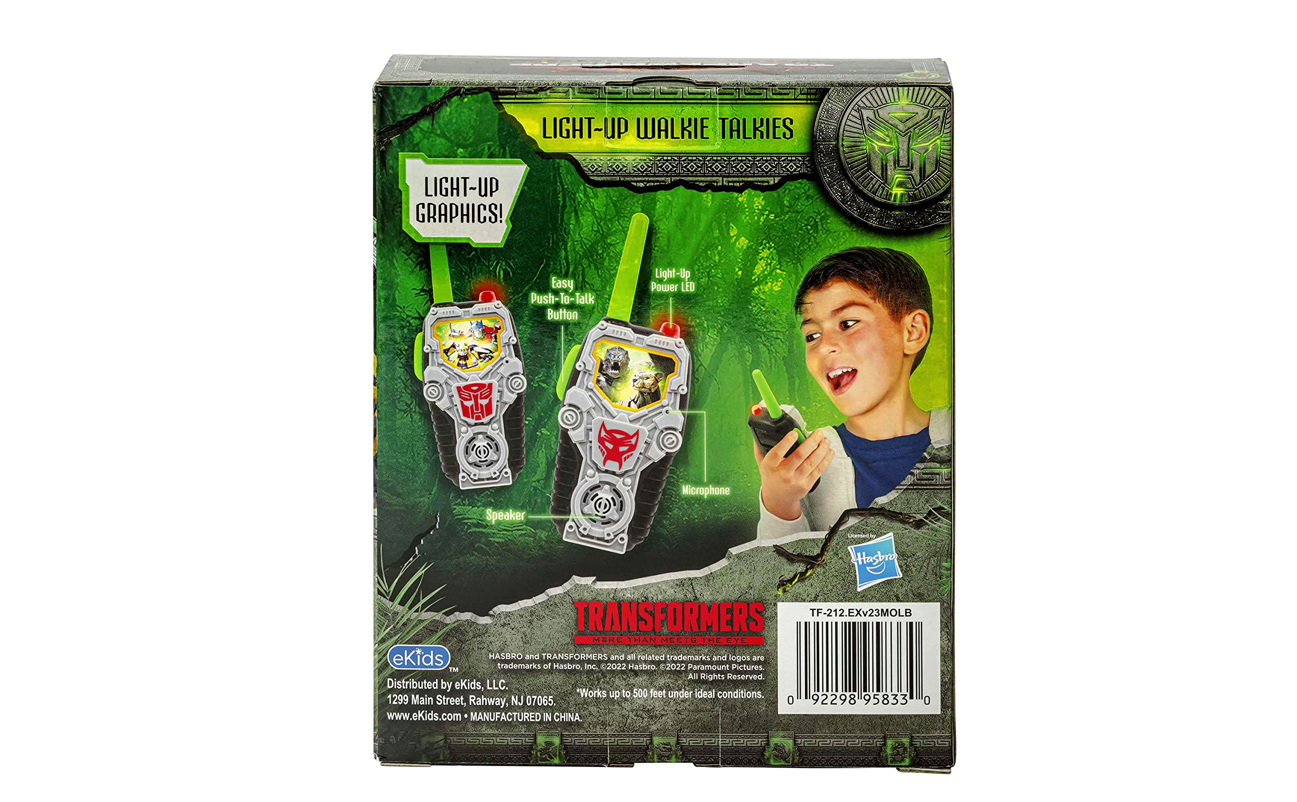 eKids Transformers Toy Walkie Talkies for Kids, Light-Up Indoor and Outdoor Toys for Kids and Fans of Transformers Toys