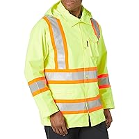 Men's Hi-Vis Rain Jacket, Safety Yellow, 3X-Large