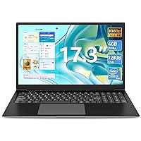 SGIN Laptop, 4GB DDR4 128GB SSD Notebook, 17.3 Inch Laptops Computer with Intel Core i3 Processor (up to 2.4 GHz), Webcam, Mini HDMI, USB3.2 * 2, Dual WiFi, Type-C, 8000mAh