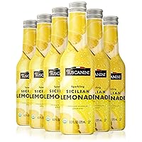 Tuscanini Organic Sparkling Lemonade, 9.3oz (6 Pack) | No Food Coloring or Artificial Flavors | Product of Italy | Premium Glass Bottle | Sparkling Party Drink