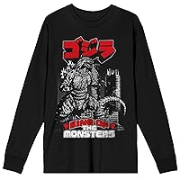 Bioworld Godzilla Classic King of The Monsters Adult Black Long Sleeve Tee - XXL