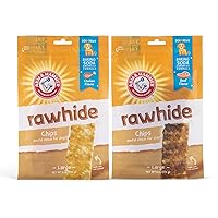 Arm & Hammer for Pets Rawhide Chips for Dogs Bundle | Real Dog Rawhide Chews with Beef and Chicken Coating, 8 Pieces Each | Baking Soda Enhanced Formula for Fresh Dog Breath, Size Large
