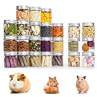 24 Kinds Snacks, Hamster Teeth Grinding Toys and Treats, Chinchilla Chew Toys, Natural and Healthy Snacks for Guinea Pig, Hedgehog, Squirrel, Rat, Sugar Glider (Mixed Flavors)