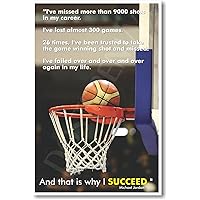 That's Why I Succeed - NEW Famous Athlete Basketball Motivational Classroom Poster