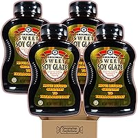 Kikko-man Sweet Soy Glaze Bulk Pack - 4 Resealable 11.8 Ounce Bottles - For Grilling, Roasting, Dipping, Stir Fry and More - Move Beyond Ordinary to Extraordinary - In A Cornershop Confections Pack